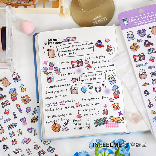 Infeel.Me PET Sticker Little Life Series Cute Little Item Handnote Material Decorative Sticker 4 Styles