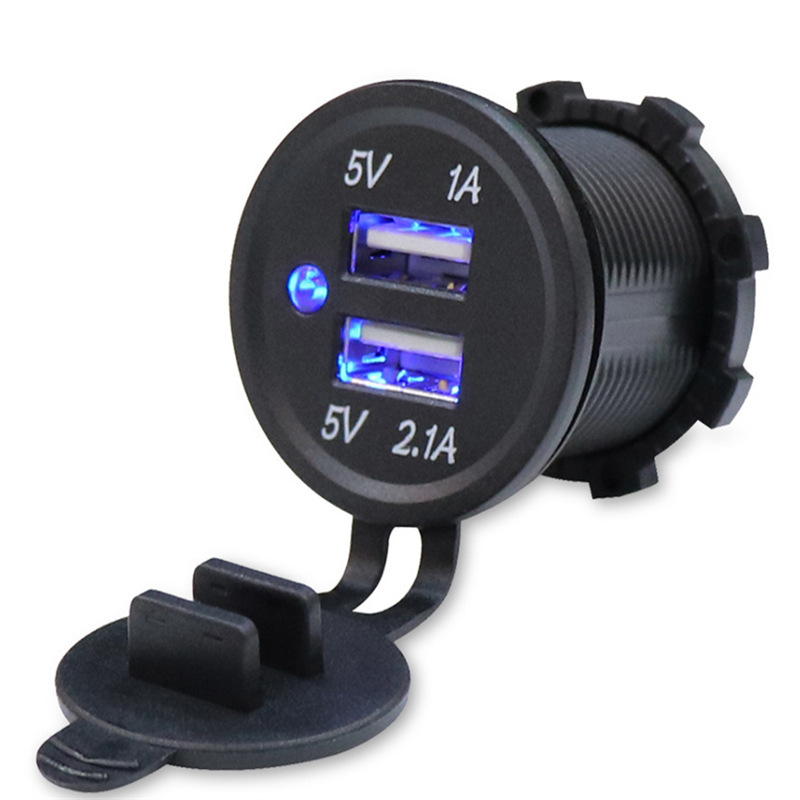 Universal cigarette lighter car charger USB car DC12V waterproof dual USB2 Port socket 5V2.1A /1A