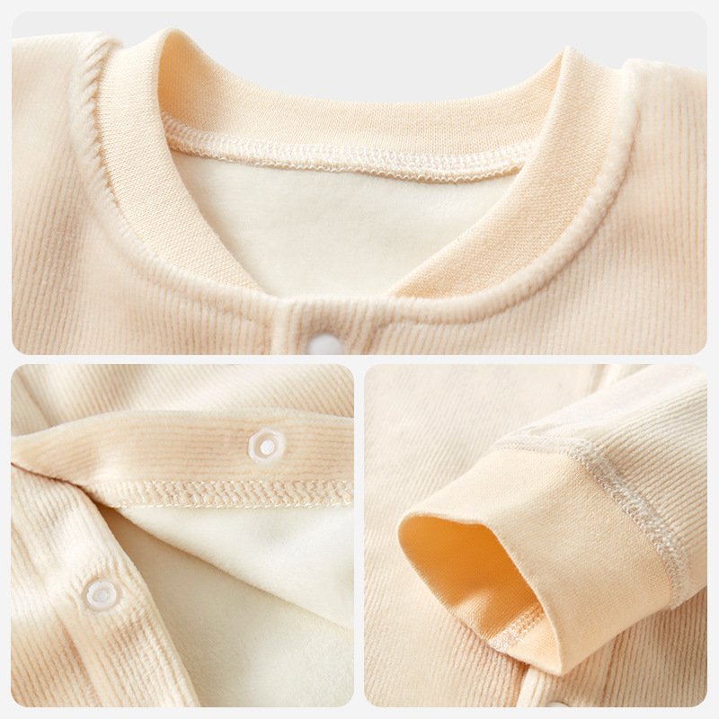 Mono de bebé para otoño e invierno, ropa unisex para recién nacidos, mono cálido de forro polar, ropa para dormir, traje para gatear, conjunto de otoño para bebé