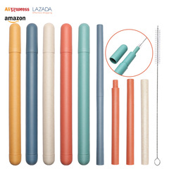 Creative wheat straw straw milk tea coffee straw portable detachable straw straight straw wheat tube juice straw