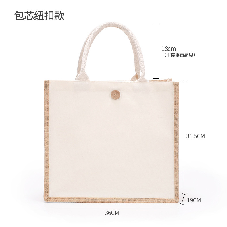 卸売り現物空白手描き綿紐手提げ麻袋diy黄麻片肩ショッピングファスナートート麻布バッグ|undefined