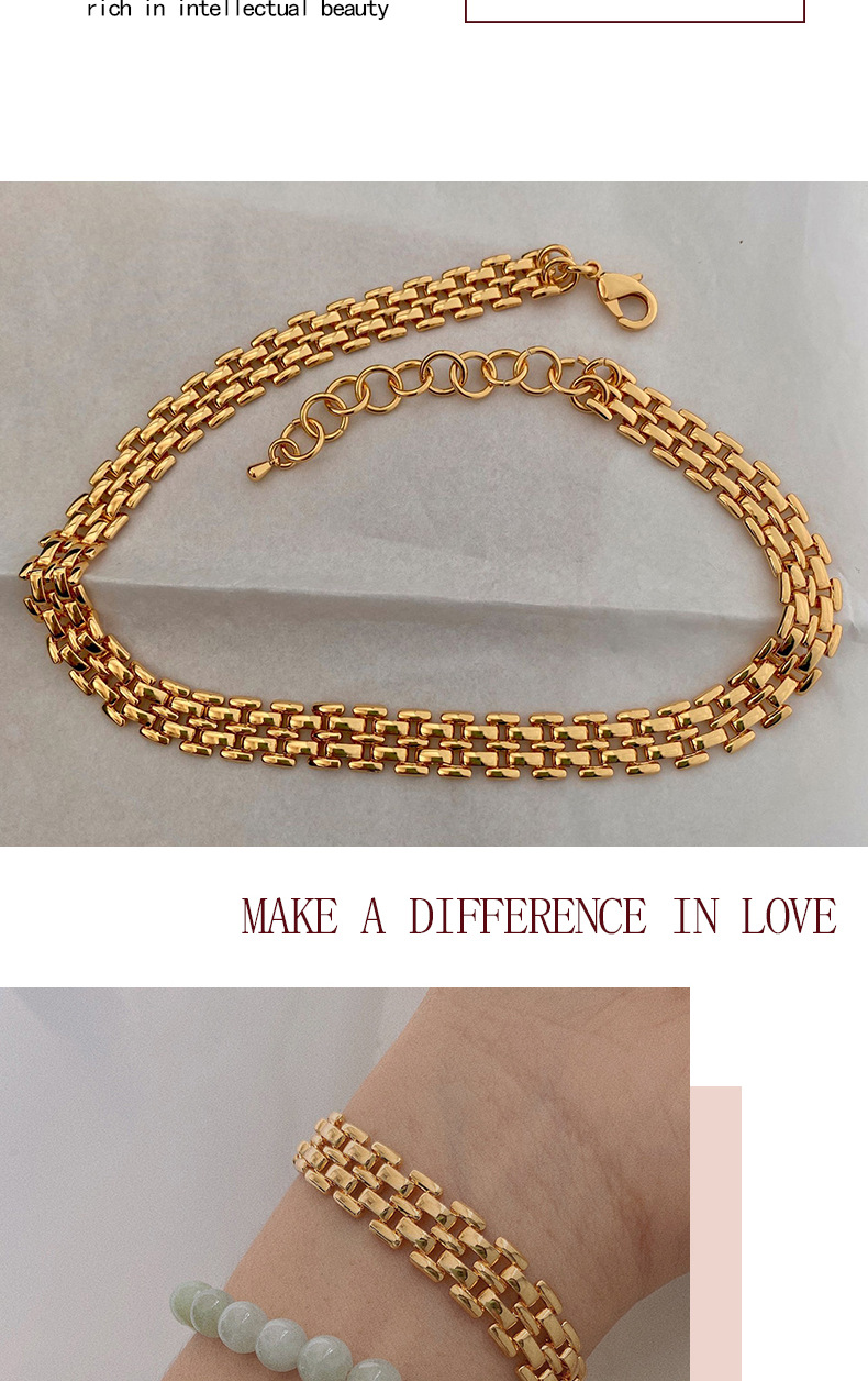 European And American Ins Style New Pendant Personalized Titanium Steel 18K Gold Plating Woven Bracelet Fashionable Street Shot Necklace For Women display picture 2