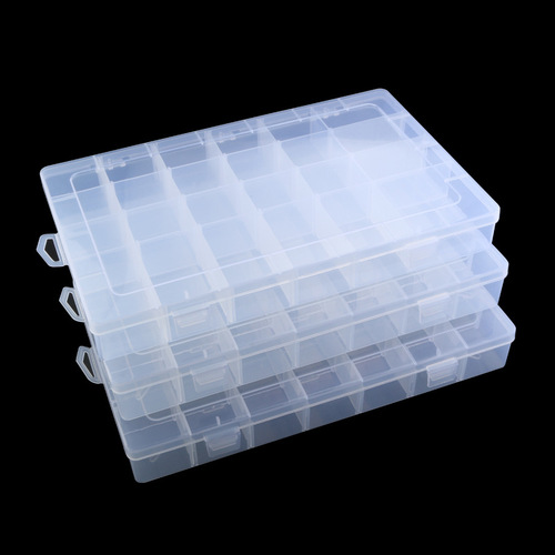 Transparent plastic storage box parts box electronic components box multi-compartment with lid small accessories tool box screw box
