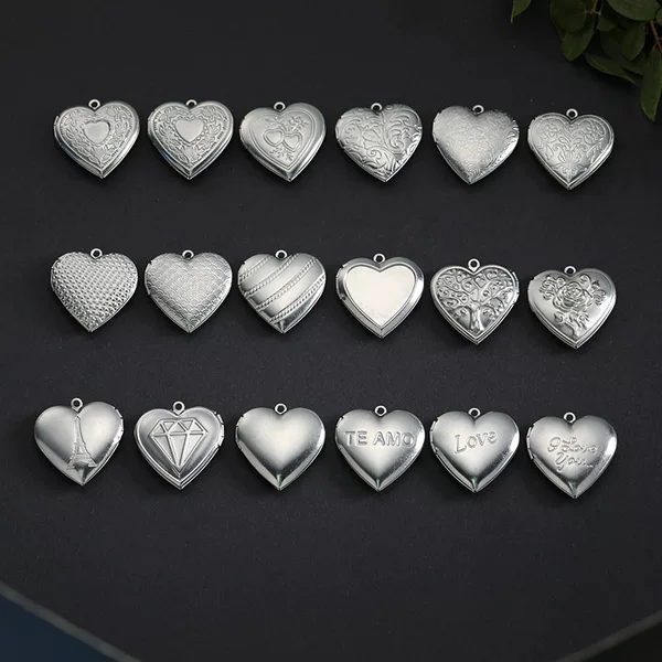 Casual and Personalized 316 Stainless Steel Heart-Shaped Photo Frame DIY Jewelry Accessories Heart Pendant Can Hold Photos Couple Photo Box