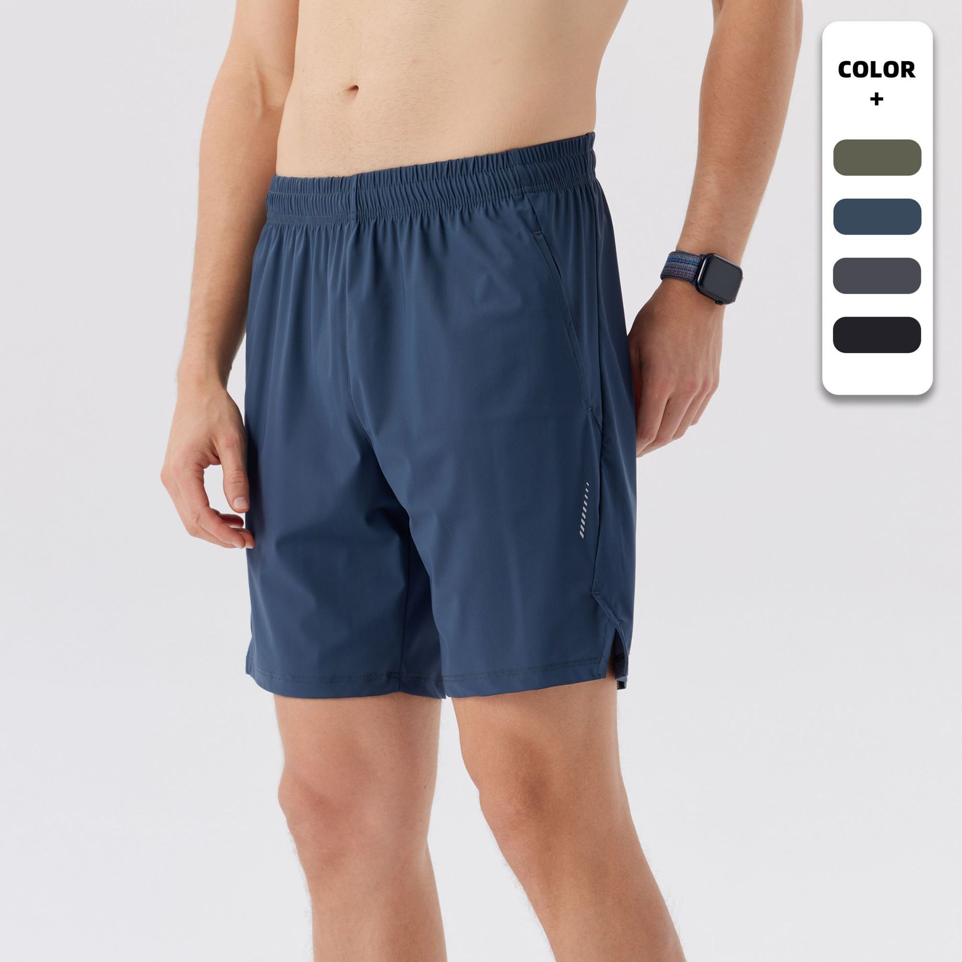 Pantalones cortos de secado rápido de deportes elásticos para hombres, pantalones deportivos especiales para correr de seda de hielo de verano, pantalones de cinco puntos de fitness casuales sueltos para hombres