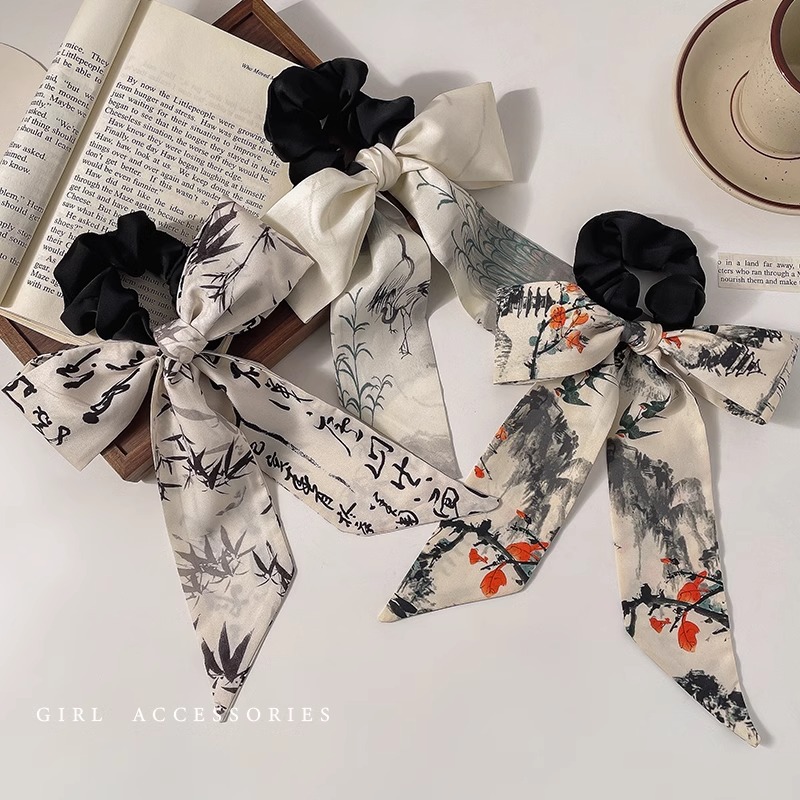 Retro estilo nacional arco de mariposa anillo de cabello intestino grueso correa de cabello 2024 nuevo temperamento femenino cabello de cola de caballo estilo retro