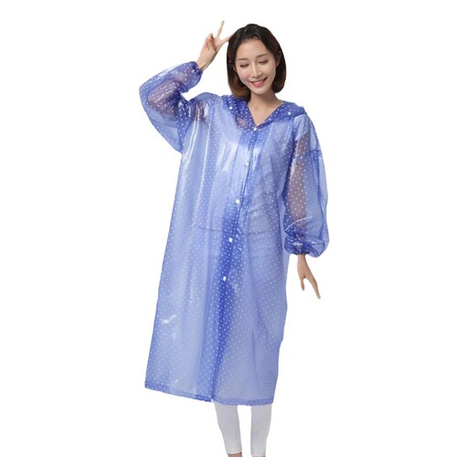 PVC Oxford Fashion Crystal Polka Dot Unisex Full-Length Waterproof Raincoat for Outdoor Travel Hiking and Cycling