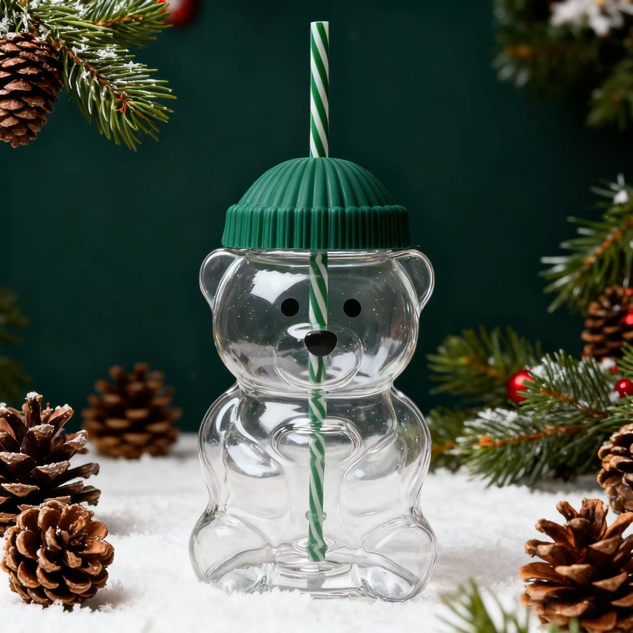 Holiday Teddy Bear Cup - Taza de café Beanie Lid
