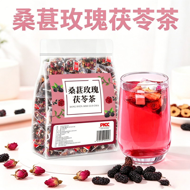 Mulberry, Rose, and Poria Tea 5g*20 Packs, Genuine Ingredients, Individual Triangle Bags, Wholesale, Dropshipping, Private Label Customization Mulberry, Rose, and Poria Tea 5g*20 Packs, Genuine Ingredients, Individual Triangle Bags, Wholesale, Dropshipping, Private Label Customization