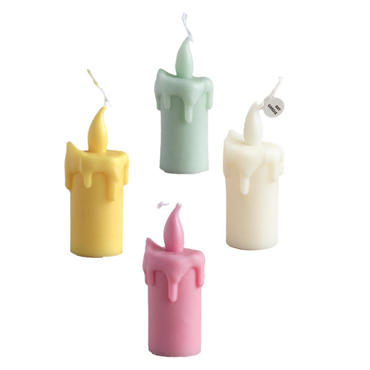 Transfronterizo dedicado hecho a mano lágrimas llama forma creativa vela mano regalo decoración del hogar rojo Amarillo Blanco verde