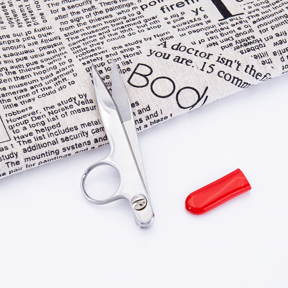 厂家供应不锈钢线头剪刀家用十字锈剪 带保护套纱剪