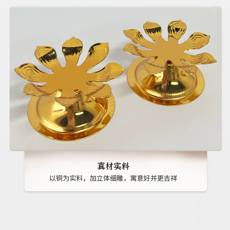 Lotus lamp for single grain butter oil temple candle holder with glass lotus oil lamp glass lotus lamp