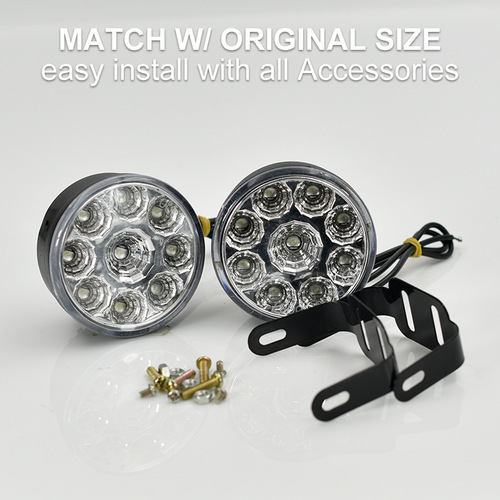 Factory direct sales daytime running lights, round 9LED daytime running lights, automotive general LED fog light modification, daytime running lights