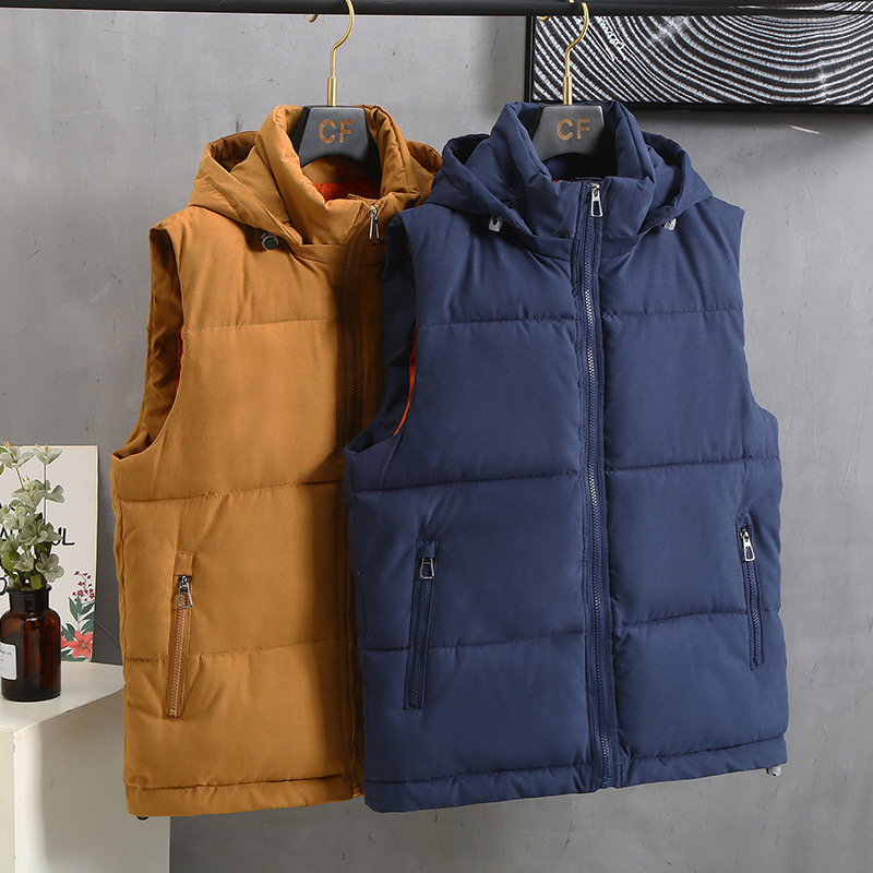 Herren Kapuzenweste - Warme Baumwollweste Für Herbst Und Winter_voghion.com