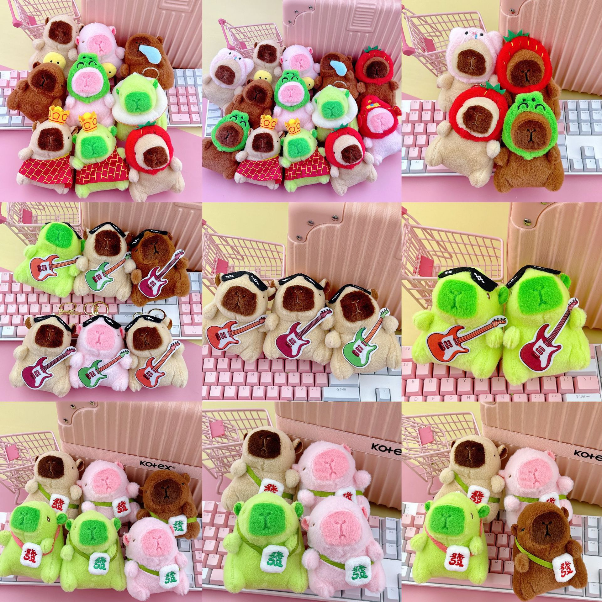 Cross-Border Capybara Mascot Backpack Small Pendant Keychain Chinese Style Zodiac Pendant Couple Ugly Doll