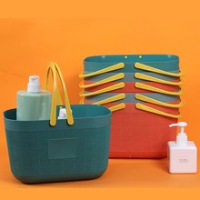 日式塑料沐浴篮洗漱用品收纳水果筐浴室手提洗澡篮大号镂空洗浴篮