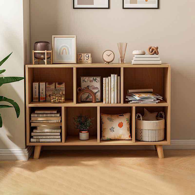 Bookcase Storage Cabinet Floor-Standing Bookshelf Simple Free Combination Grid Cabinet Imitation Wood Tv Cabinet Storage Cabinet