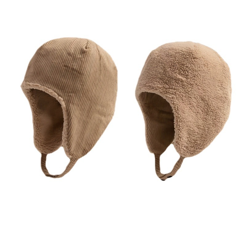 Supck winter warm and velvet Lei Feng hat double side can wear lamb wool outdoor cycling ear protection windproof wool