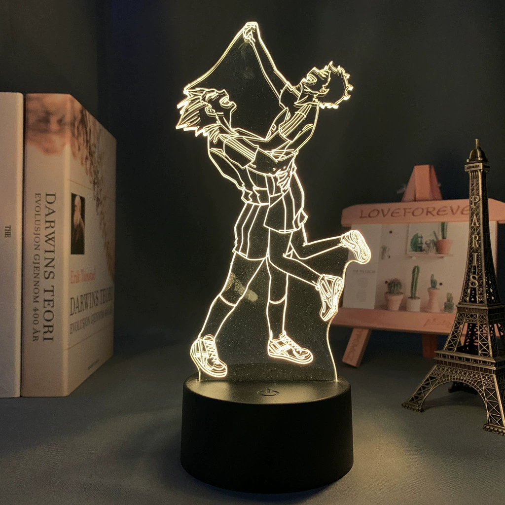 Акриловая ночная LED-лампа с волейболом, минифигура, 3D, подарок на день рождения