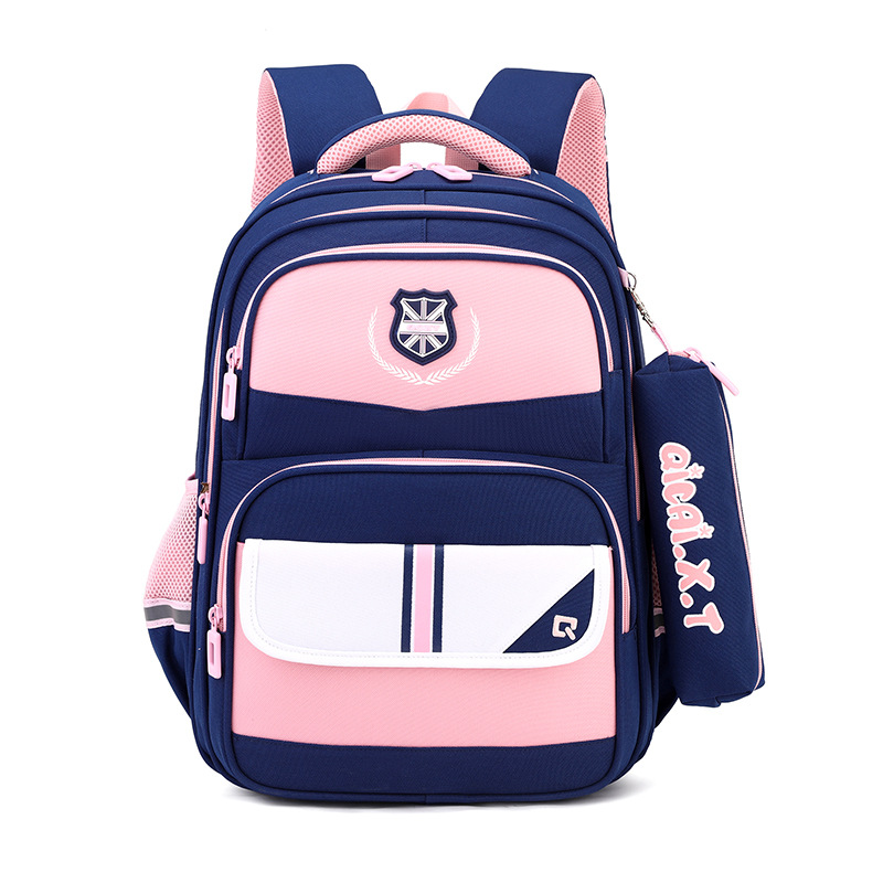 Mochila escolar de estilo británico para niñas de 3.º a 6.º grado, ultraligera y que reduce la carga, mochila ligera para estudiantes de primaria, mochila infantil de doble correa.