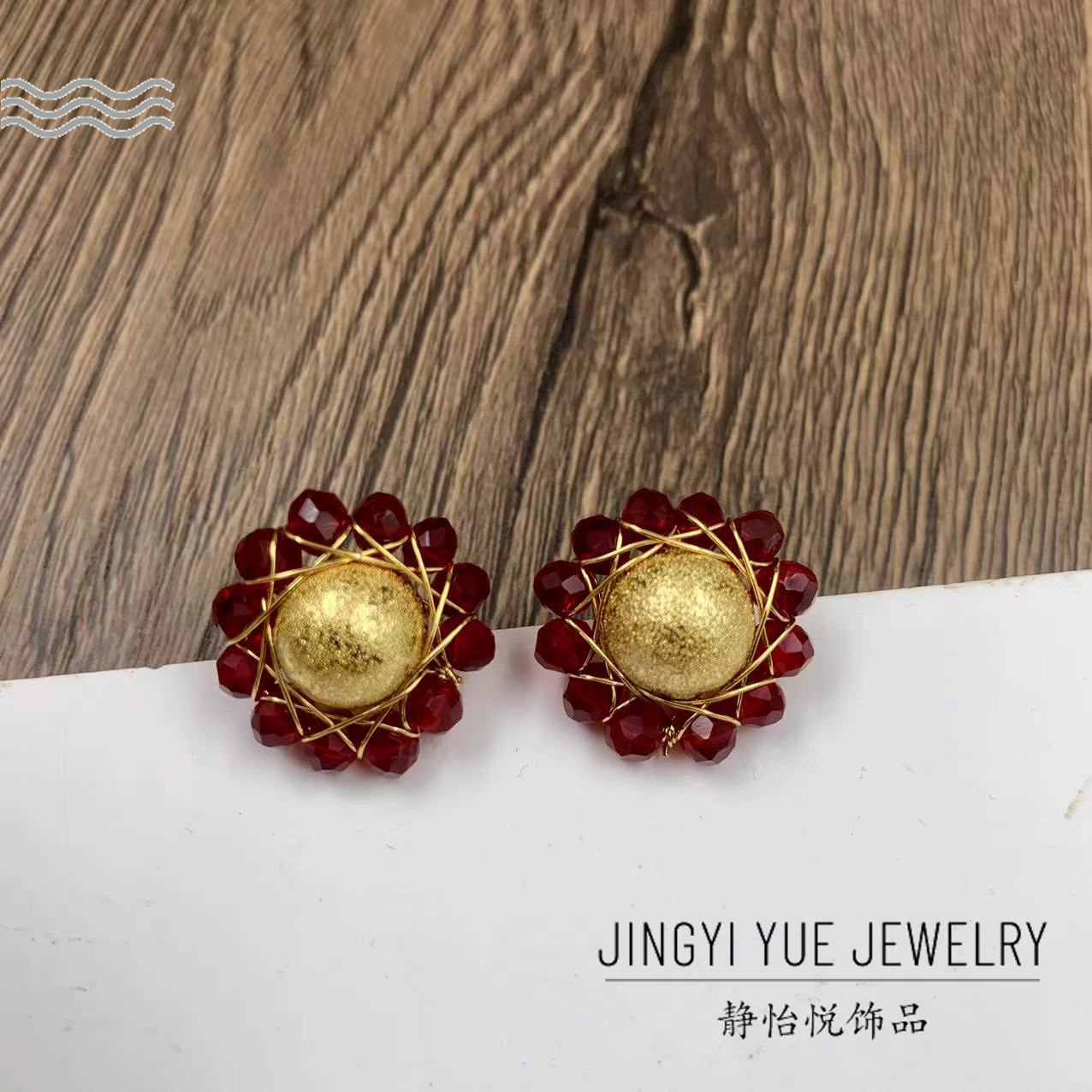 Matte elegant design earrings handmade