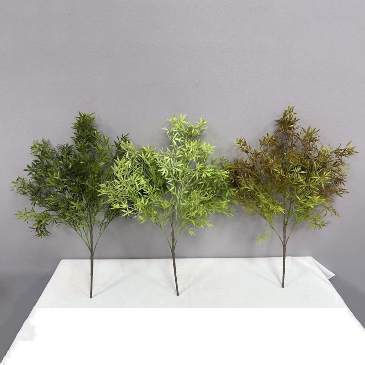 Artificial Panda Bamboo Leaf Bunch Green Artificial Flower Forest Style Green Plant Wedding Decoration Props Plastic Fake Flower Leaves