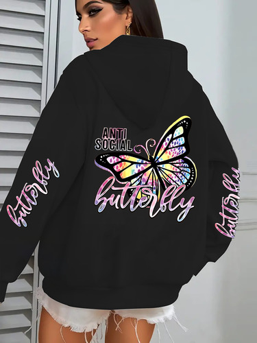 International Trade Amazon Women's New Alphabet Long Sleeve Loose Sweatshirt Fashion Women's Spring Autumn Warm Hooded Sweatshirt