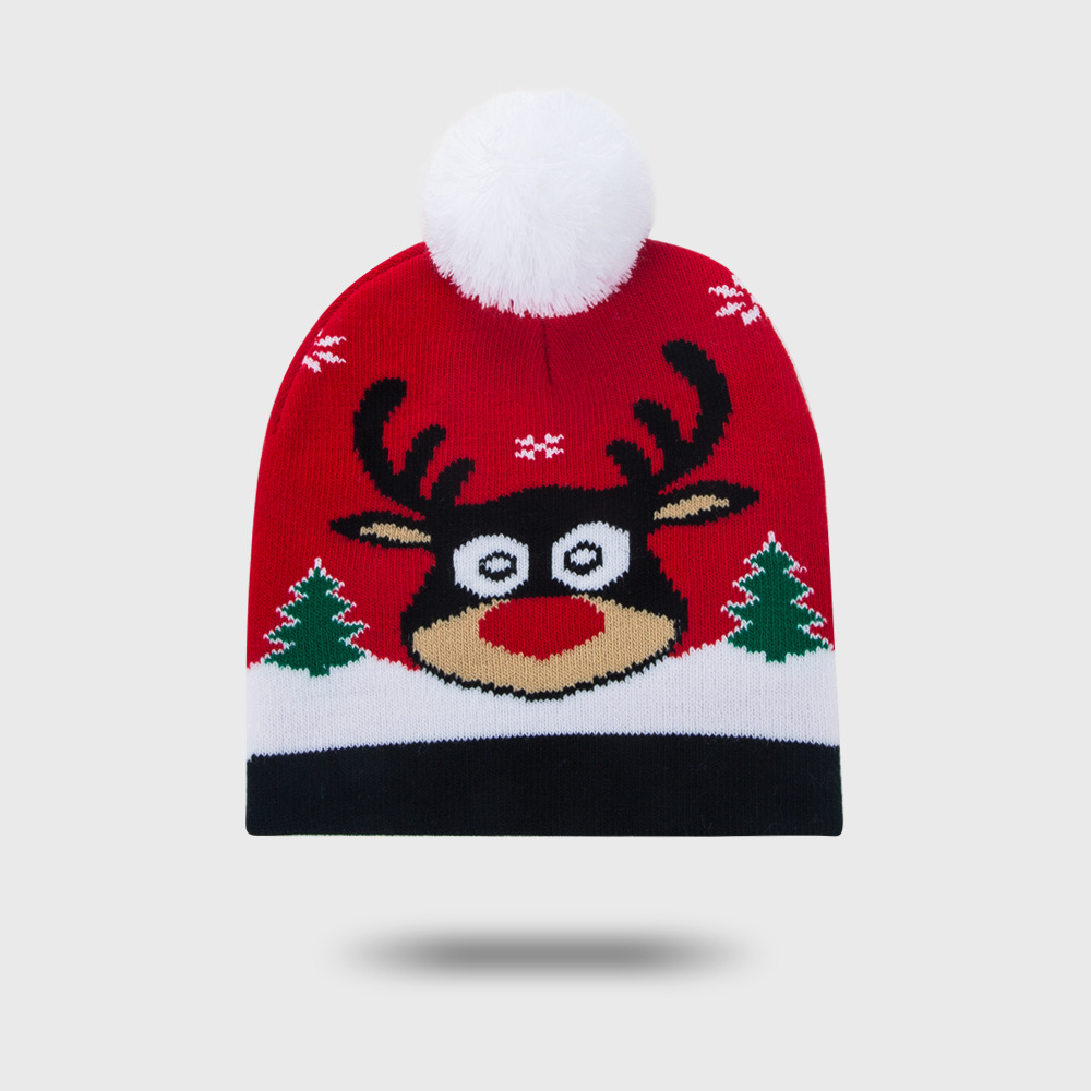 Cross-border Wholesale Children's Christmas Hat Men's Autumn And Winter Warm And Cute David's Deer Snowman Christmas Gift Baby Knitted Hat display picture 10