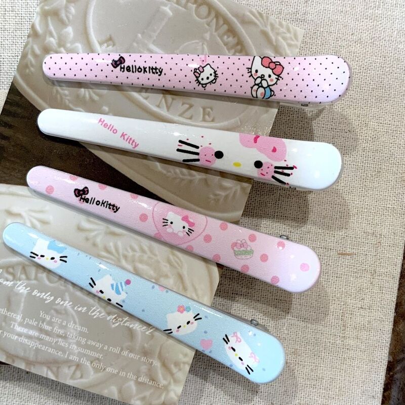 可爱卡通小猫咪发夹女侧边刘海鸭嘴无痕发夹头饰化妆卡通一字发卡|undefined