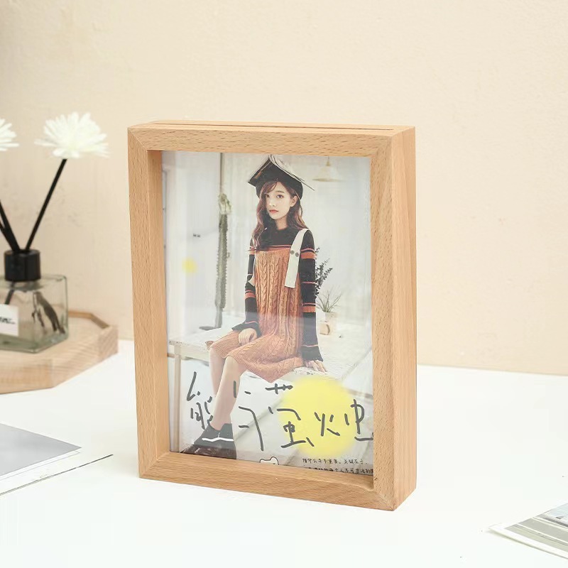 Marco de fotos de madera directo de fábrica escritorio decoración creativa sala de estar dormitorio decoración de la oficina marco de fotos de haya
