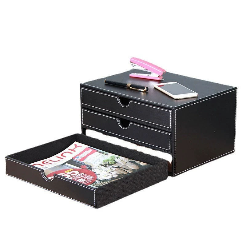 Креативный кожаный шкаф для хранения счетов, органайзер, A4, кожаный трехэтажный настольный офисный файл