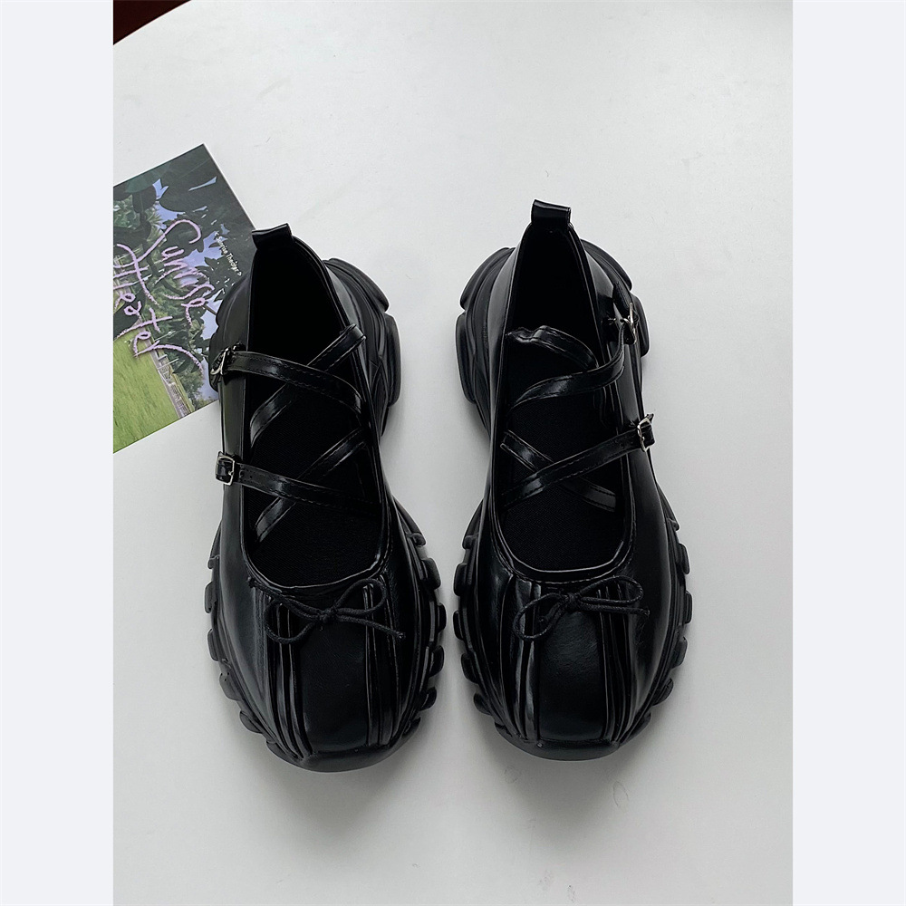 Modische und trendige Damenschuhe, flacher Mund, Ballettschuhe mit dicker Sohle, sportliche Mary-Jane-Schuhe, Mädchen-Retro-Nischen-Casual-vielseitiger, funktioneller Papa_voghion.com
