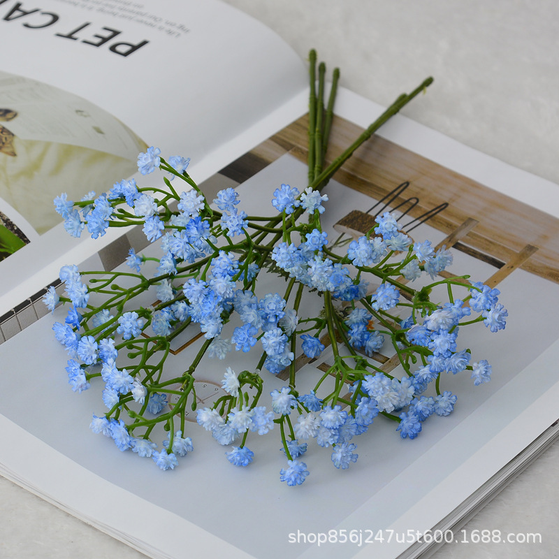 Simulación Gypsophila decoración de bodas estilo ins ramo de ramo de flores de goma suave sensación Gypsophila flor artificial flor falsa al por mayor