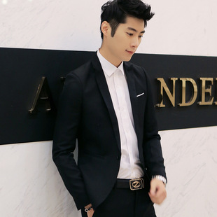 Amazon Cross-Border Foreign Trade Korean Style Men's Casual Small Suit European and American Fashion Men's Solid Color Slim Suit Jacket