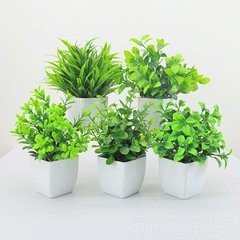 クロスボーダー熱売シミュレーション植物偽春草緑植室内外装飾プラスチック盆栽ユーカリ盆栽卸売り