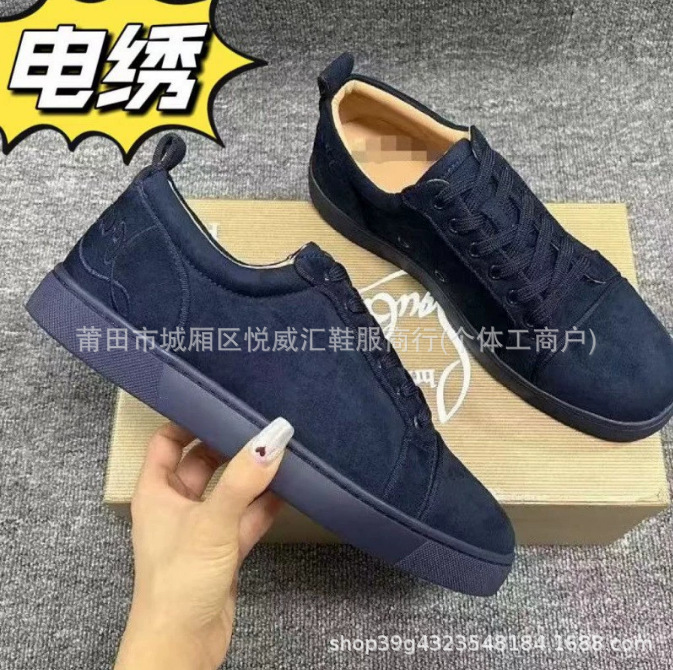 European Style Embroidered Rivet Red Sole Sneakers Versatile Trendy Rivet Couple Style Casual Trendy Brand European Casual Shoes