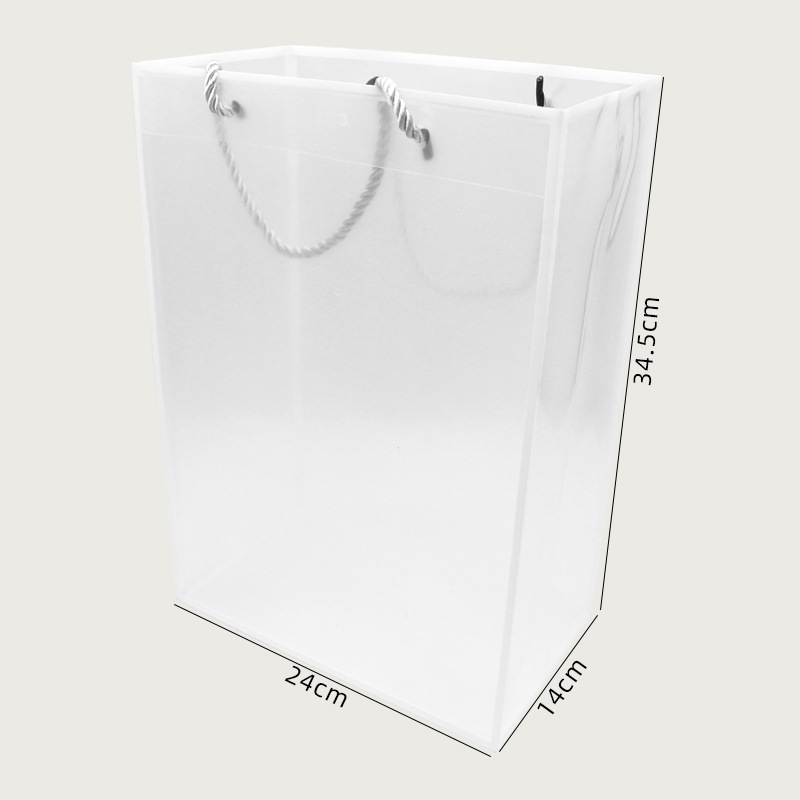 Bolso de ventana abierta Bolsa de ventana transparente de pvc Bolsa de embalaje de ramo de regalo cuadrado Bolsa de regalo de vacaciones al por mayor