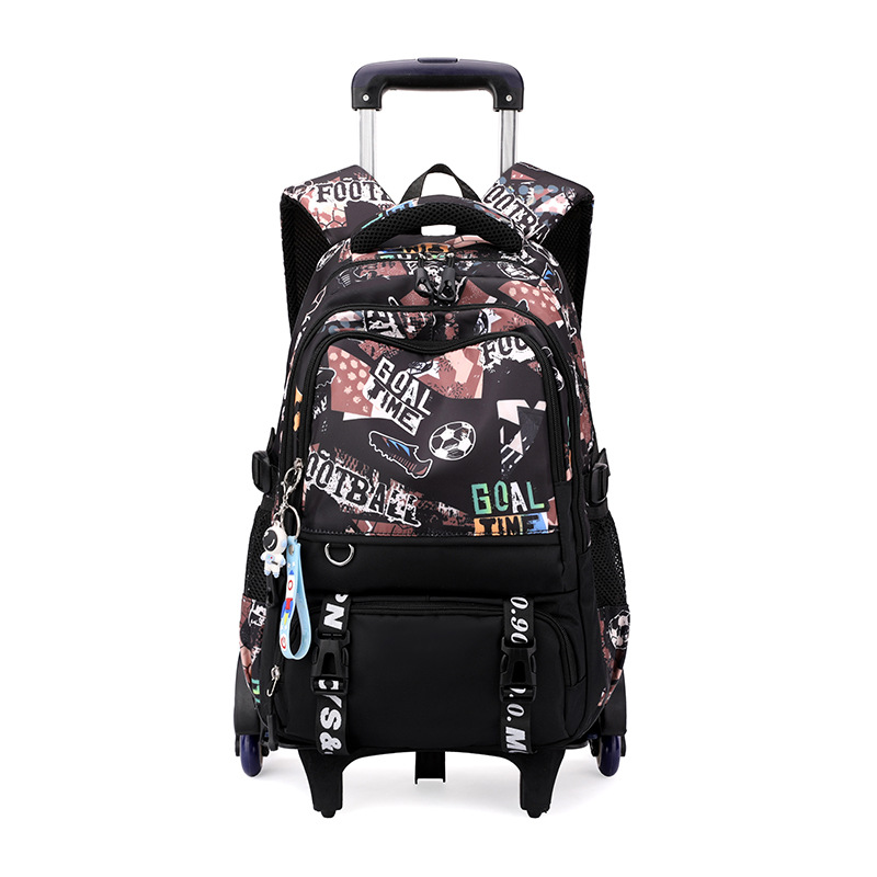 Mochila de tracción de peces naturales para estudiantes de escuela primaria niños 3 - 6 con ruedas mochila para estudiantes de secundaria secundaria puede llevar mochila de escaleras 5