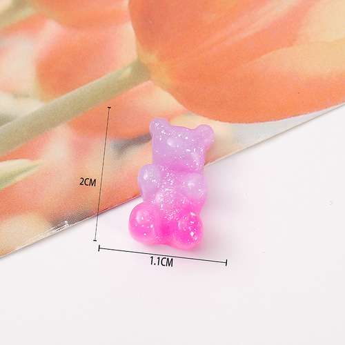 Japanese and Korean new two-color glitter cartoon bear candy diy resin accessories transparent mobile phone case filling material