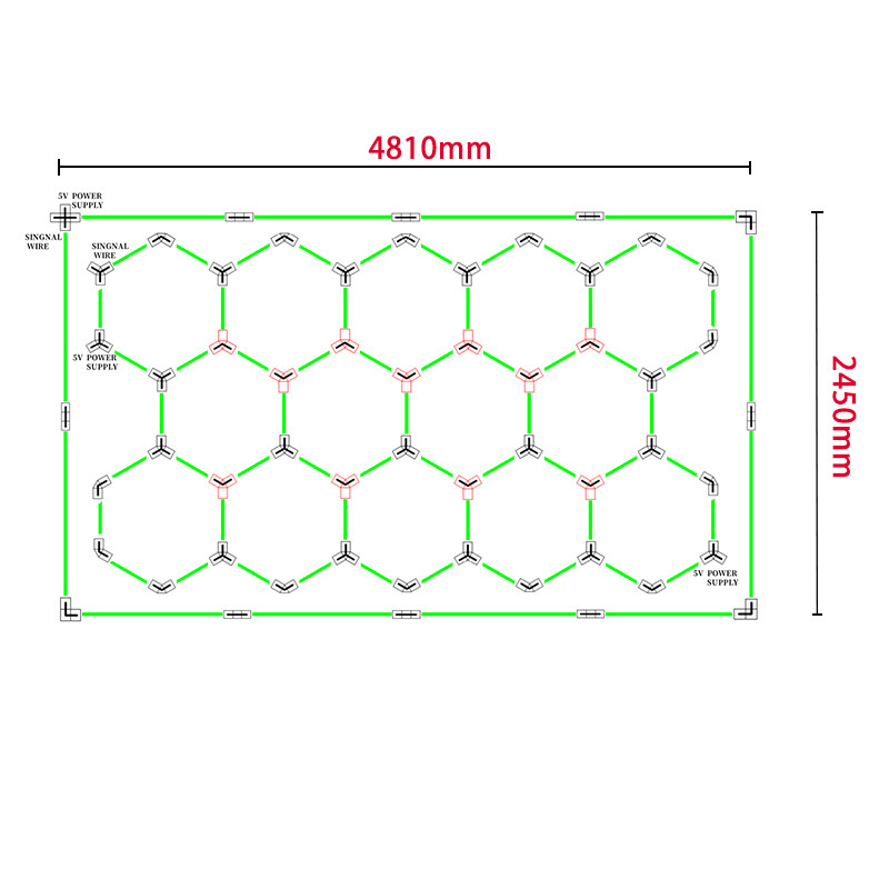 Transfronterizos led luz de atmósfera RGB amplio voltaje 110V colorido panal lámpara hexagonal para garaje lavado de automóviles panal lámpara de empalme