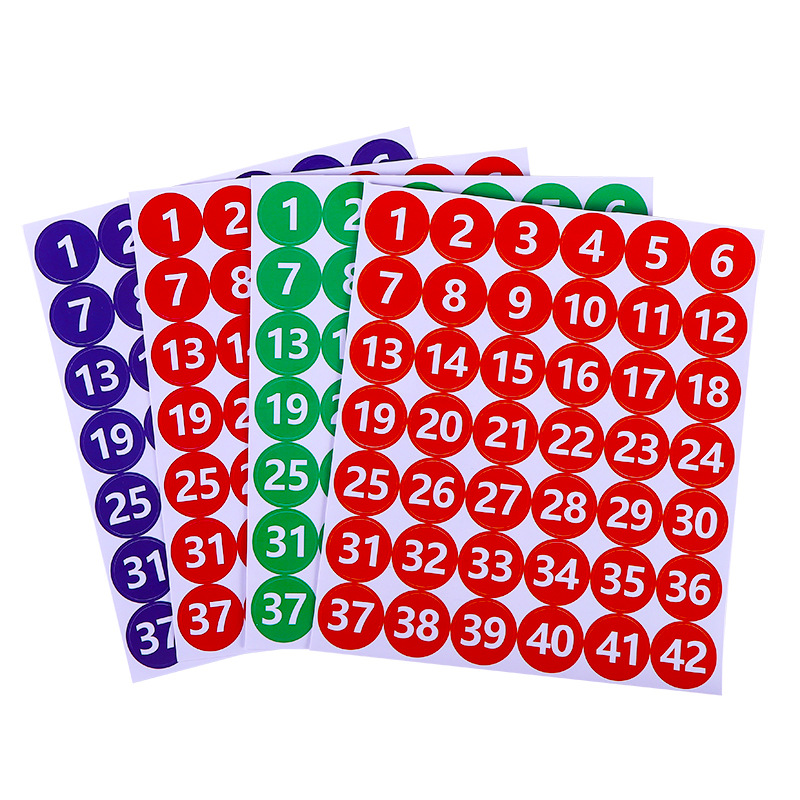 방수 PVC 디지털 번호 스티커 레스토랑 경쟁 이벤트 팀 기계 번호 일련 번호 스티커 스티커 스팟