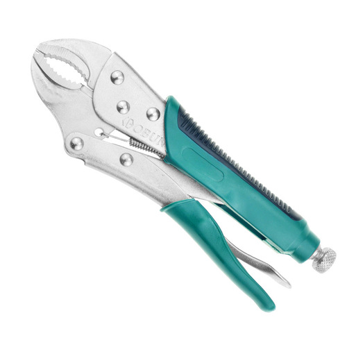 Obon Powerful Pliers 10-inch C-type rubber sleeve matte welding O-type chain round mouth needle nose pliers clamping and fixing tool