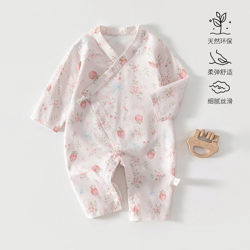 Anyang Baby and Children's Clothing Newborn Clothes Bamboo Fiber One-Piece Outfit Seamless Monk-Style Clothing Baby Pajamas Long-Sleeve Air-Conditioning Suit Anyang Baby and Children's Clothing Newborn Clothes Bamboo Fiber One-Piece Outfit Seamless Monk-Style Clothing Baby Pajamas Long-Sleeve Air-Conditioning Suit