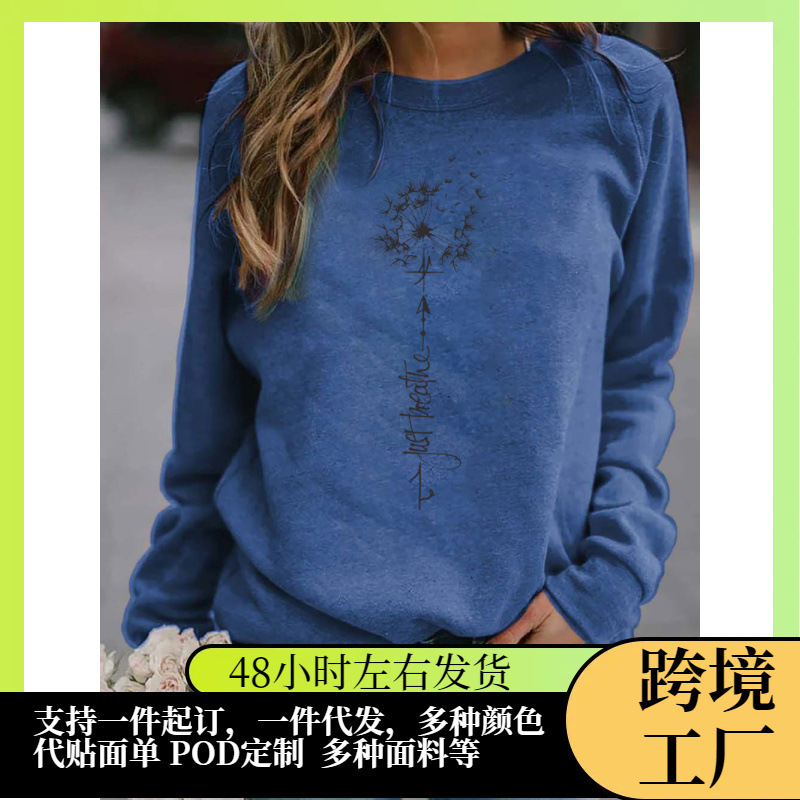 New Women's Sweatshirt Independent Station shopify Amazon New Christmas Print Large Size Women's Sweatshirt