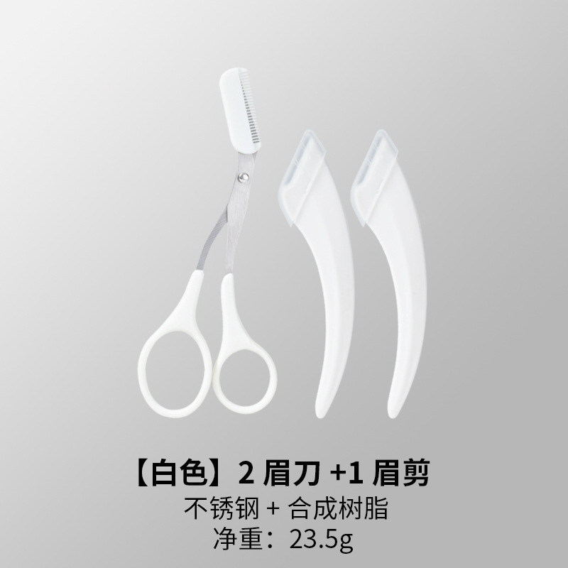 Nuevo cuchillo de corte de cejas de media luna con corte de cejas, peine, cuchilla macro, raspador de cejas especial, corte de cejas, herramientas de belleza al por mayor