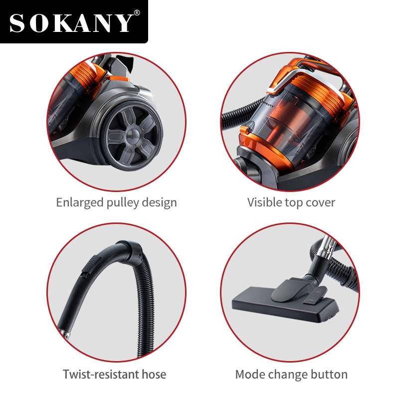 ホット販売SOKANY13004掃除機家庭用多機能手持ち大吸引力ダニ除去除塵有線掃除機|undefined