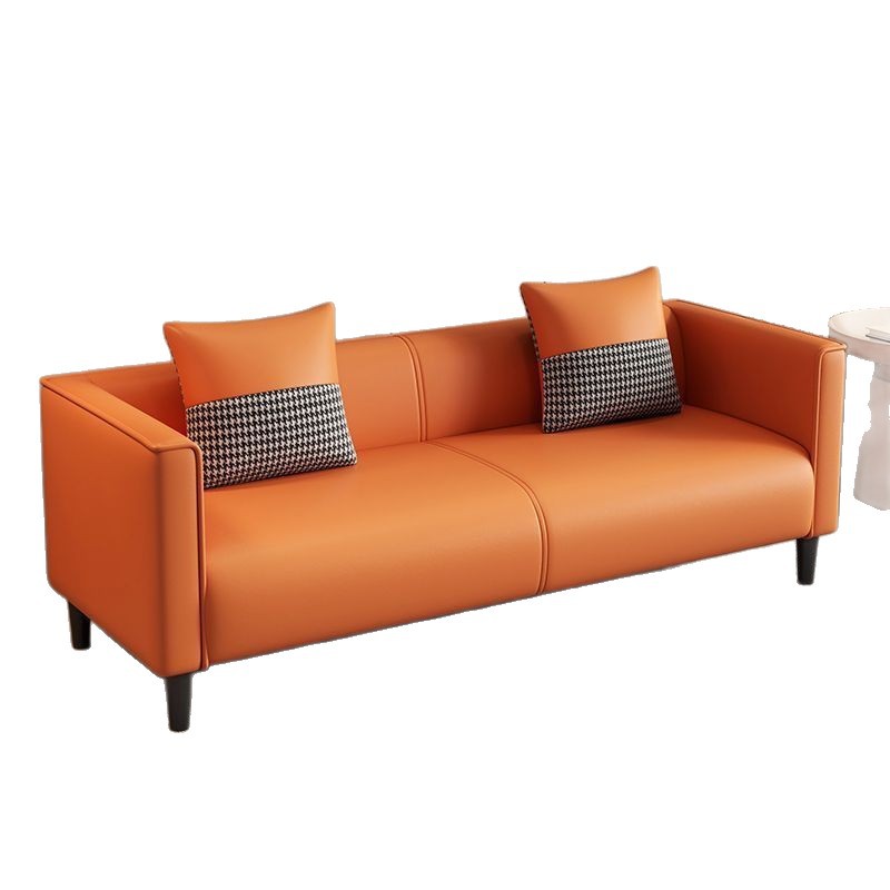 Living Room Sofa for Small Apartments, Cat-Scratch Resistant Leather Sofa, Simple Style for Rental Homes, Guesthouses, Bedrooms, and Apartments, Modular Lazy Sofa 5