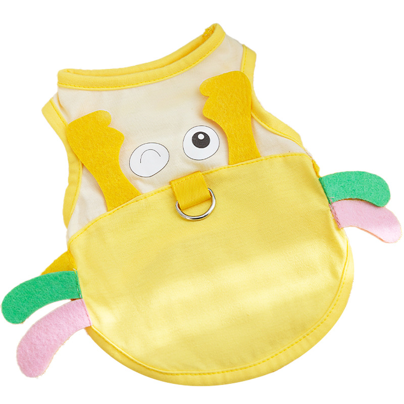 Primavera y verano perro lindo dibujos animados divertido chaleco con forma de animal pequeño y mediano perro camisa de gato ropa para perros