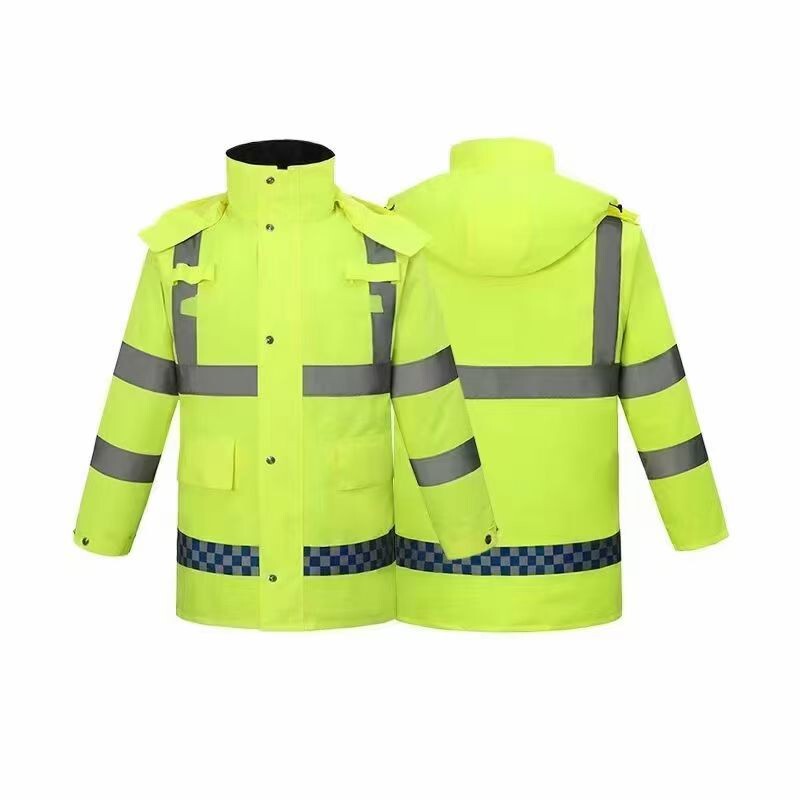 Thickened Fleece Cotton Liner Detachable Raincoat Winter Traffic Duty Fleece-Lined Cold-Proof Warm Cotton Reflective Coat Thickened Fleece Cotton Liner Detachable Raincoat Winter Traffic Duty Fleece-Lined Cold-Proof Warm Cotton Reflective Coat