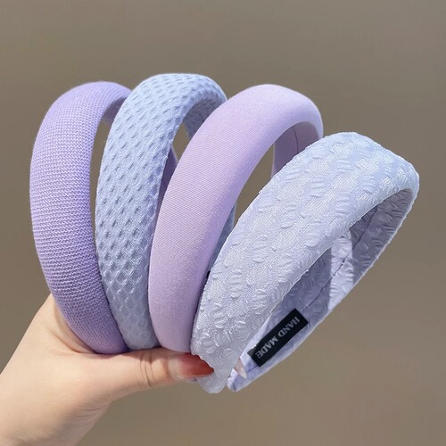 Purple Small Scented Sponge Hair Clip for Women, Autumn/Winter High-End Style Hairpin, Korean High Crown Hair Tying Band